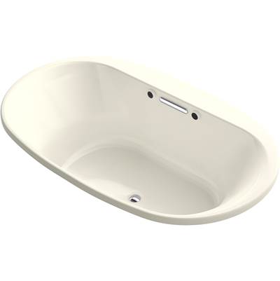 Kohler 5718-GHW-96- Underscore Oval 72-in X 42-in Heated Bubblemassage Air Bath With Bask | FaucetExpress.ca