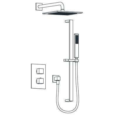 Aqualem TSKT2203-MB- 2-Way Thermostatic Shower Kit Trim Set (Rough-In Valve Req.: HW3200.RI) - FaucetExpress.ca