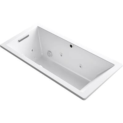 Kohler 1822-XHGH-0- Underscore Rectangle 66-in X 32-in Heated Bubblemassage Air Bath With Whirlpool, Reversible Drain | FaucetExpress.ca