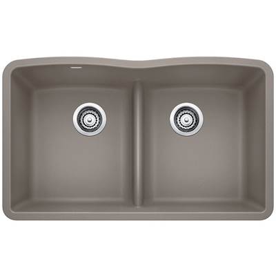Blanco 401836- DIAMOND U 2 Low Divide Undermount Sink, SILGRANIT®, Truffle | FaucetExpress.ca