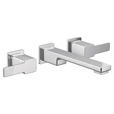 Moen TS6731- 90 Degree Two-Handle Wall Mount Bathroom Faucet Trim, Valve Required, Chrome