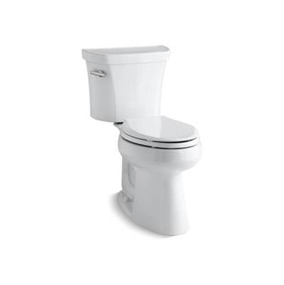 Kohler 3889-T-0- Highline® Comfort Height® Two-piece elongated 1.28 gpf chair height toilet with tank cover locks and 10'' rough-in | FaucetExpress.ca