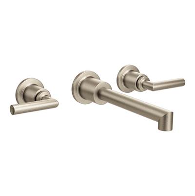 Moen TS43003BN- Arris Wall Mount 2-Handle Low-Arc Bathroom Faucet Trim Kit in Brushed Nickel (Valve Not Included)