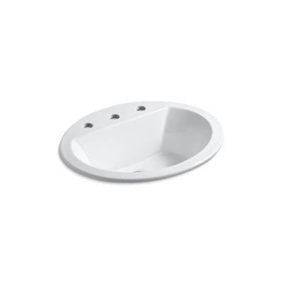 Kohler 2699-8-0- Bryant® Oval Drop-in bathroom sink with 8'' widespread faucet holes | FaucetExpress.ca