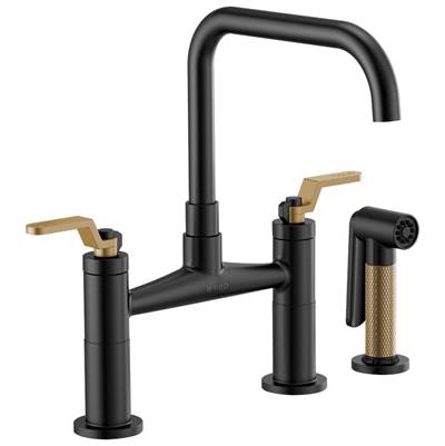 Brizo 62554LF-BLGL- Square Spout Bridge, Industrial Handle | FaucetExpress.ca