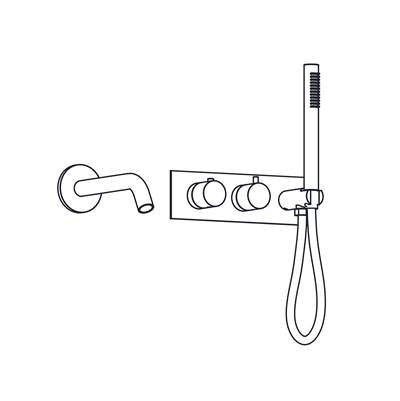 Aqualem YG8202.TR-RGD- 3/4'' Wall-mounted Thermostatic Tub Filler Trim Set (Rough-In Valve Request:HW2600.RI) - FaucetExpress.ca