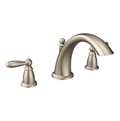 Moen T933BN- Brantford 2-Handle Deck-Mount Roman Tub Faucet Trim Kit in Brushed Nickel (Valve Not Included)