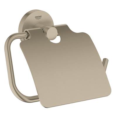 Grohe 40367EN1- Essentials Toilet Paper Holder with Cover, brushed nickel | FaucetExpress.ca
