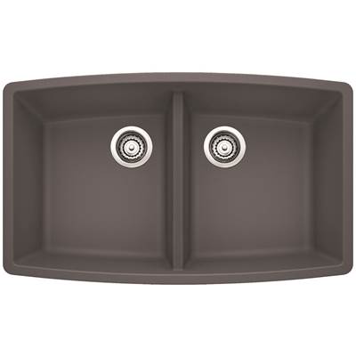 Blanco 401419- PERFORMA U 2 Undermount Kitchen Sink, SILGRANIT®, Cinder | FaucetExpress.ca