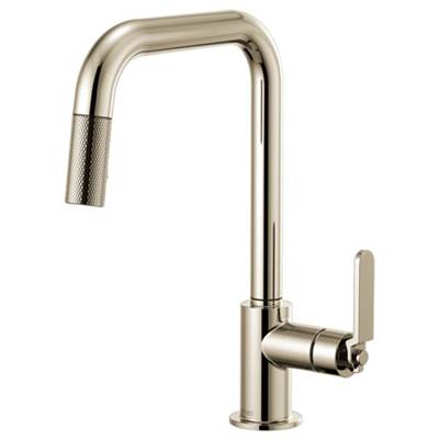 Brizo 63054LF-PN- Square Spout Pull-Down, Industrial Handle | FaucetExpress.ca