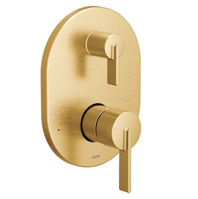 Moen UT3331BG- Cia M-Core 3-Series 2-Handle Shower Trim With Integrated Transfer Valve In Brushed Gold (Valve Sold Separately)