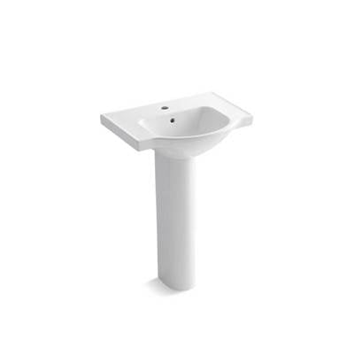 Kohler 5266-1-0- Veer 24'' pedestal bathroom sink with single faucet hole | FaucetExpress.ca