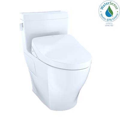 Toto MW6243046CEFGA#01- TOTO WASHLET plus Legato One-Piece Elongated 1.28 GPF Toilet with Auto Flush S500e Bidet Seat, Cotton White | FaucetExpress.ca