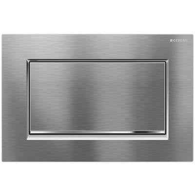 Geberit 115.893.KX.1- Geberit actuator plate Sigma30 for stop-and-go flush, screwable: chrome brushed / bright chrome-plated / chrome brushed | FaucetExpress.ca