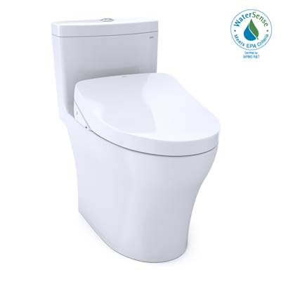 Toto MW6463056CEMFGA#01- TOTO WASHLET plus Aquia IV One-Piece Elongated  Dual Flush 1.28 and 0.8 GPF Toilet with Auto Flush S550e Bidet Seat, Cotton 