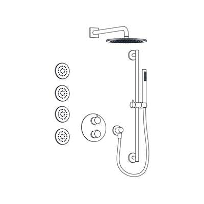 Aqualem TSKT3133-BG- 3-Way Thermostatic Shower Kit Trim Set (Rough-In Valve Request: HW2300.RI ) - FaucetExpress.ca