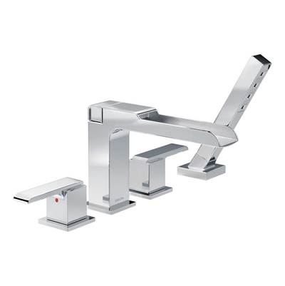 Delta T4768- Delta Ara Roman Tub Trim W/Handshower - Channel Spout | FaucetExpress.ca