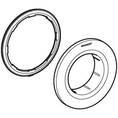 Geberit 242.961.21.1- Collar for Geberit remote flush actuation type 01, concealed actuator: bright chrome-plated | FaucetExpress.ca