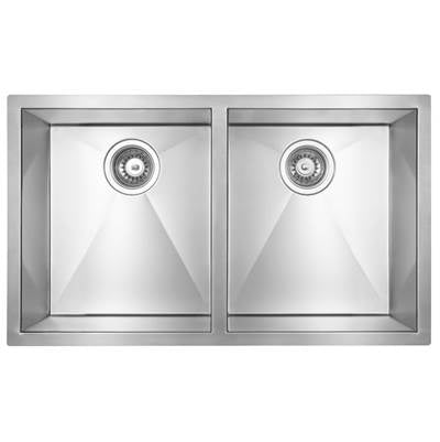 Zomodo CRC356D-K2- Deluxe Kit - Cube Double 50/50 Sink And Accessory Deluxe Kit - Undermount, 18ga, R0/6 (inc: bottom grids, cutting board, drainer tray, dish basket) - FaucetExpress.ca