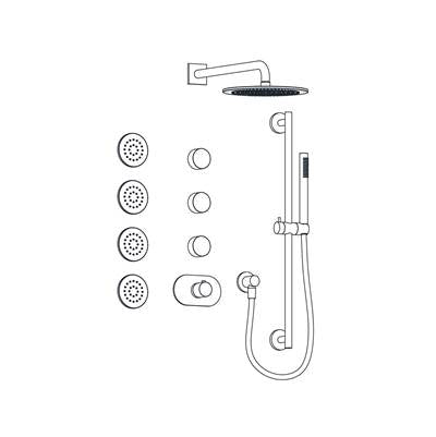 Aqualem TSKT5103-CP- 3-Way Thermostatic Shower Kit Trim Set (Rough-In Valve Request: TV3000.RI / VC3000.RI x3 ) - FaucetExpress.ca