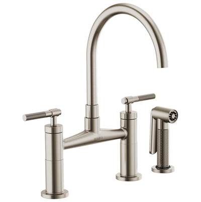 Brizo 62543LF-SS- Arc Spout Bridge, Knurled Handle | FaucetExpress.ca
