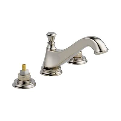 Delta 3595LF-PNMPU-LHP- 2H Wide Spread Lav - Low Arc Spout W/ Metal Pop-Up | FaucetExpress.ca