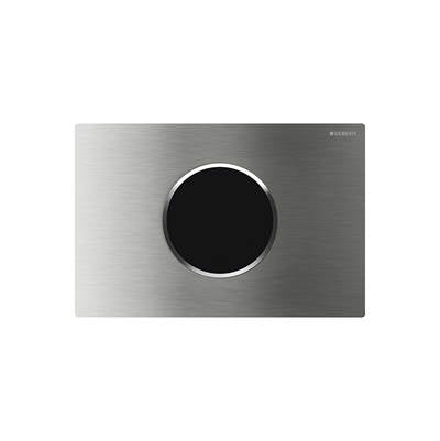 Geberit 115.907.SN.1- Geberit WC flush control with electronic flush actuation, mains operation, dual flush, actuator plate Sigma10, automatic/touchless: brushed, polished | FaucetExpress.ca