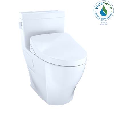 Toto MW6243056CEFGA#01- TOTO WASHLET plus Legato One-Piece Elongated 1.28 GPF Toilet with Auto Flush S550e Bidet Seat, Cotton White | FaucetExpress.ca