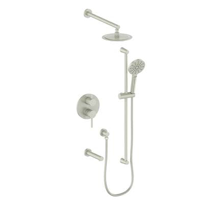 Vogt SET.WL.310.314.BN- Worgl 3-Way Pressure Balanced Shower Set - 4' Ceiling Arm Brushed Nickel
