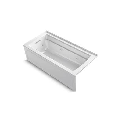 Kohler 1949-XGHLA-0- Archer® 66'' x 32'' integral apron whirlpool + Heated BubbleMassage air bath with left-hand drain | FaucetExpress.ca