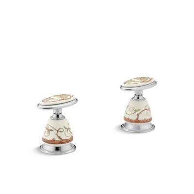 Kohler 260-BR-96- Briar Rose Antique Ceramic handle insets and skirts for bath faucets | FaucetExpress.ca