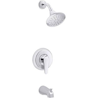 Kohler TS98006-4G-CP- July Rite-Temp® bath and shower trim with lever handle, slip-fit spout and 1.75 gpm showerhead | FaucetExpress.ca