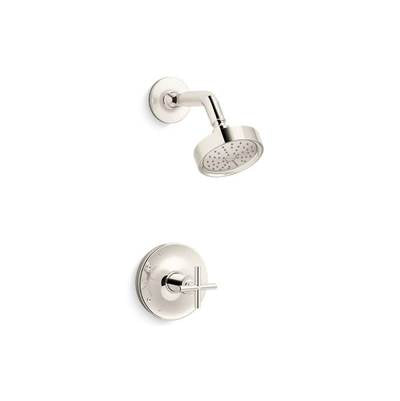 Kohler TS14422-3G-SN- Purist® Rite-Temp® shower trim with cross handle and 1.75 gpm showerhead | FaucetExpress.ca