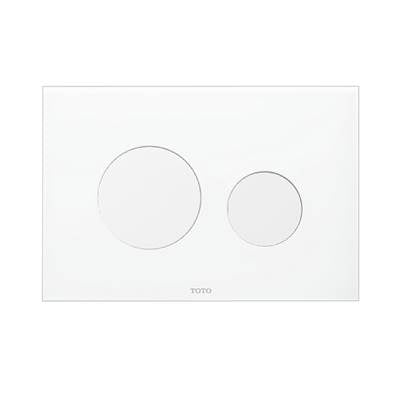 Toto YT830#WH- Round Push Plate With Glass Fa Ce Plate - White In Wall Tank | FaucetExpress.ca