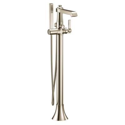 Moen S931NL- Flara One-Handle Freestanding Floor Mount Tub Filler with Handshower, Polished Nickel