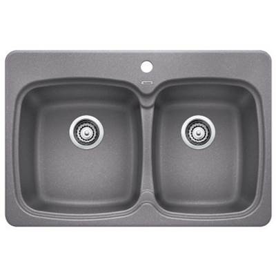 Blanco 401670- VIENNA 210 Drop-in Kitchen Sink, SILGRANIT®, Metallic Gray | FaucetExpress.ca