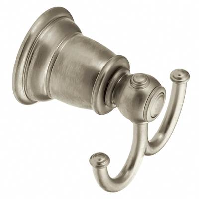 Moen YB5403BN- Kingsley Brushed Nickel Double Robe Hook - FaucetExpress.ca