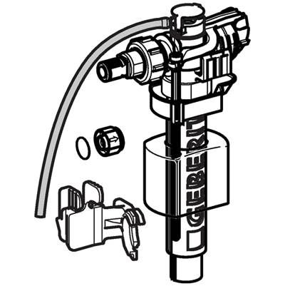 Geberit 241.470.00.1- Geberit fill valve type 380, lateral water supply connection, 3/8'', nipple made of brass | FaucetExpress.ca