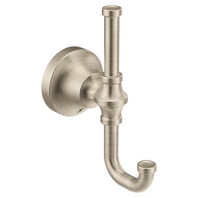 Moen YB0503BN- Colinet Brushed Nickel Double Robe Hook - FaucetExpress.ca