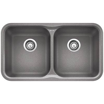 Blanco 401678- VISION U 2 Undermount Sink, SILGRANIT®, Metallic Gray | FaucetExpress.ca