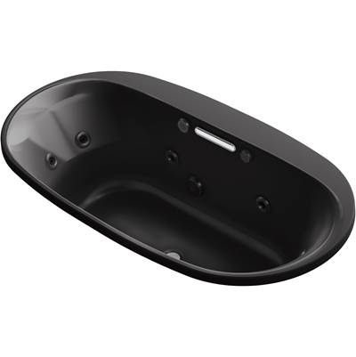 Kohler 5716-XHGH-7- Underscore Oval 66-in X 36-in Heated Bubblemassage Air Bath With Whirlpool, Center Drain | FaucetExpress.ca