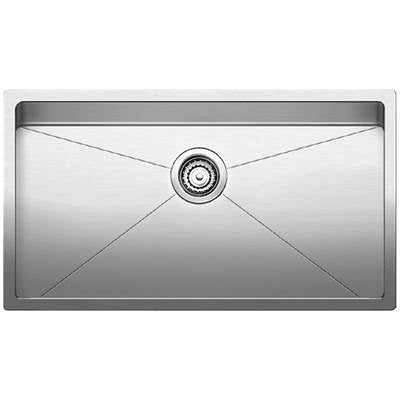 Blanco 401518- QUATRUS R15 U Super Single Undermount Sink, Stainless Steel | FaucetExpress.ca