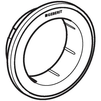 Geberit 242.964.KJ.1- Collar for Geberit remote flush actuation type 10, furniture actuator: white / bright chrome / white | FaucetExpress.ca