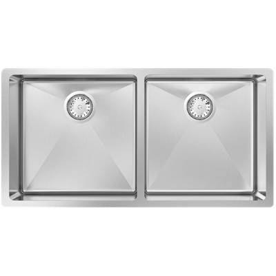 Zomodo MOC406D- Montego Lrg Double 50/50 Sink - Undermount, 18ga, R15 - FaucetExpress.ca