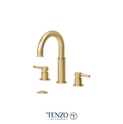 Tenzo ALY13-P-BG - Alyss 8In Lavatory Faucet Brushed Gold With (Overflow) Drain