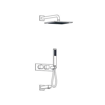 Aqualem TSKT3204-MB- 3-Way Thermostatic Shower Kit Trim Set (Rough-In Valve Request: HW2700.RI ) - FaucetExpress.ca