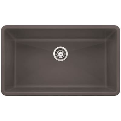 Blanco 401397- PRECIS U Super Single, Undermount, SILGRANIT®, Cinder | FaucetExpress.ca