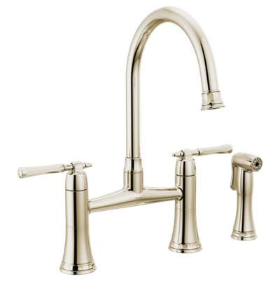 Brizo 62558LF-PN- Bridge Faucet With Spray - 2L