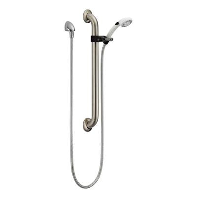 Delta 52001-DS- Pb Pause Hs W/ 24'' Wall Grab Bar, Slide, 60'' Ext Hose | FaucetExpress.ca