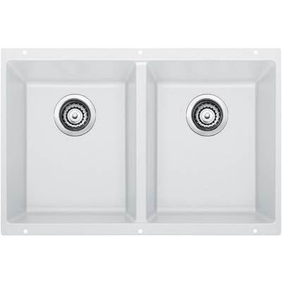 Blanco 401705- PRECIS U 2 Undermount Kitchen Sink, SILGRANIT®, White | FaucetExpress.ca